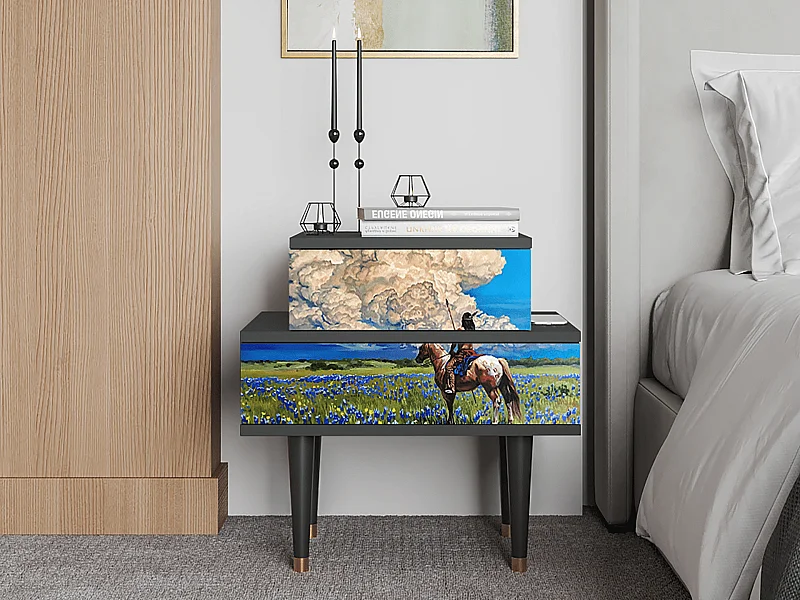 Stolik nocny - 58х58х41 cm - NS1 - Thunderheads by Dean, Antracyt