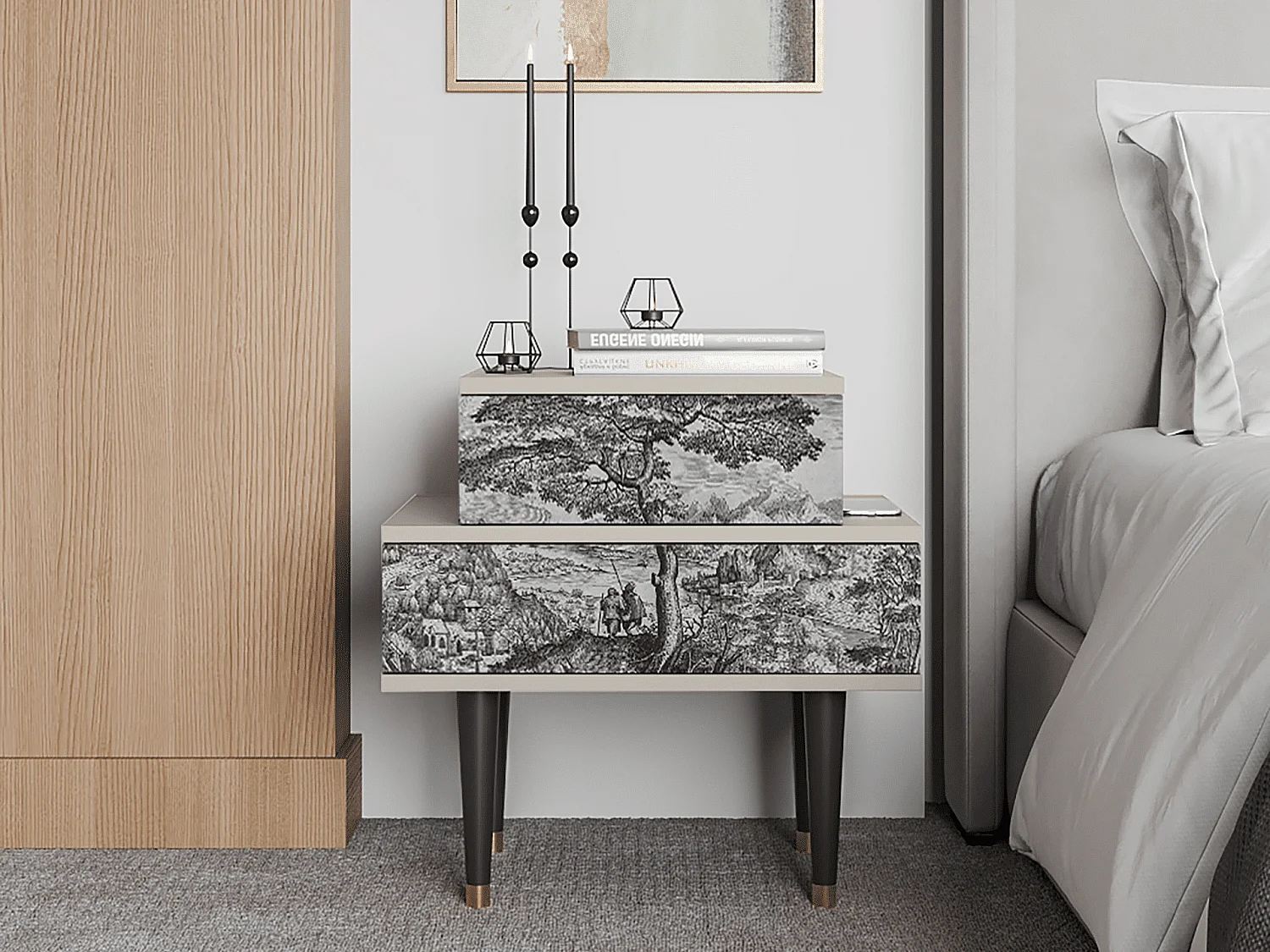 Criado-mudo - 58х58х41 cm - NS1 - Milites Requiescentes, Areia