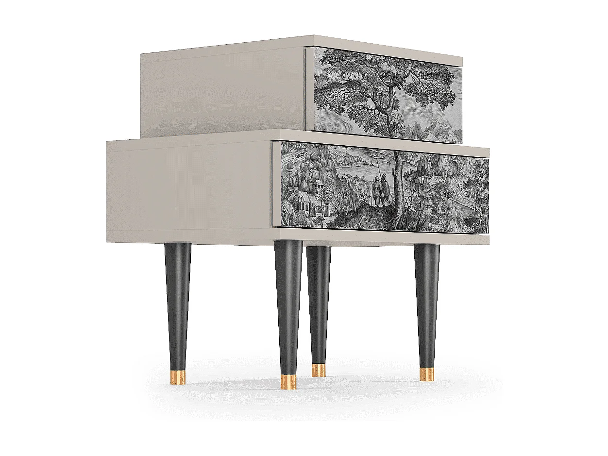 Table de nuit - 58х58х41 cm - NS1 - Milites Requiescentes, Sable