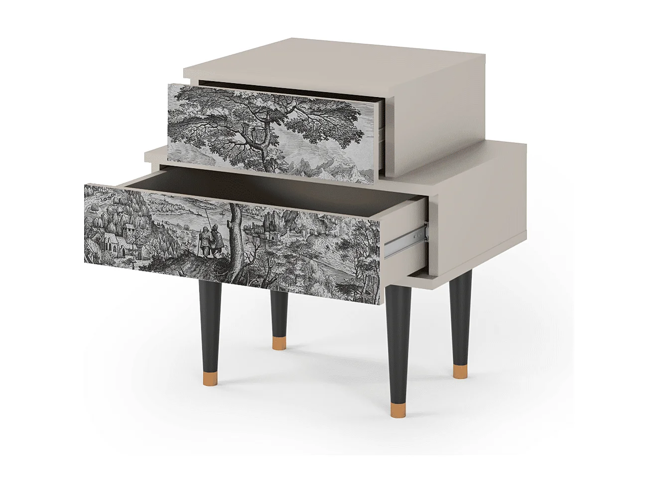 Stolik nocny - 58х58х41 cm - NS1 - Milites Requiescentes, Piaskowy