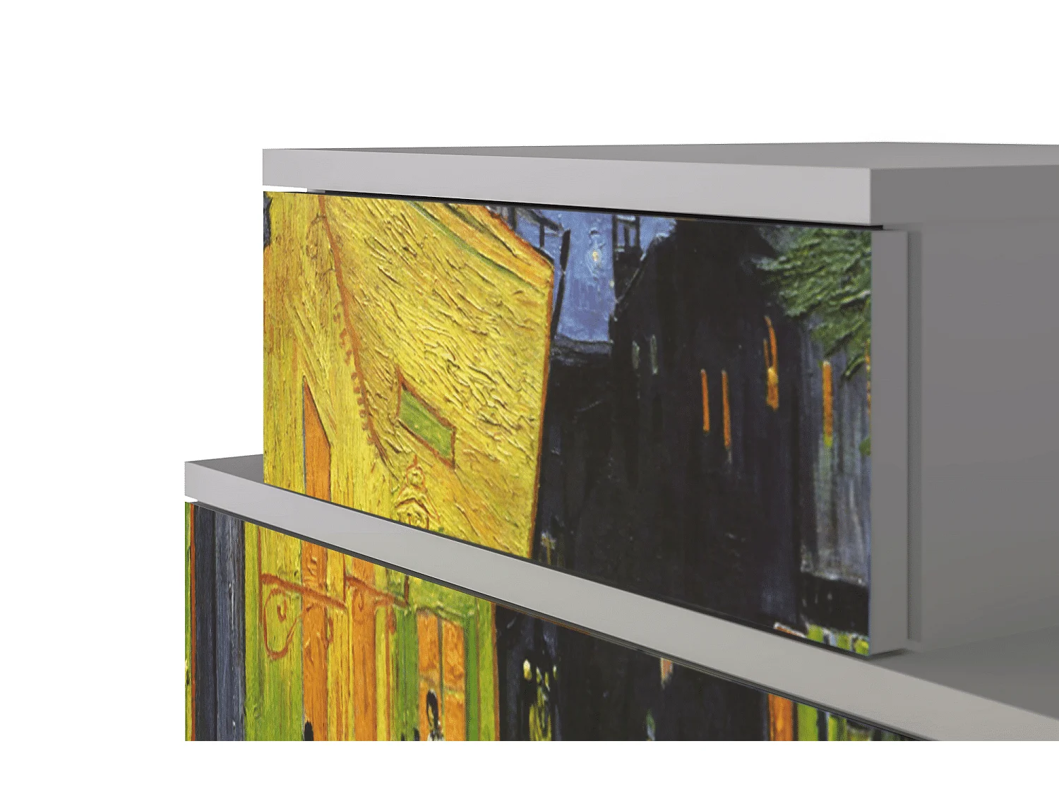 Stolik nocny - 58х58х41 cm - NS1 - Café Terrace at Night, Szary