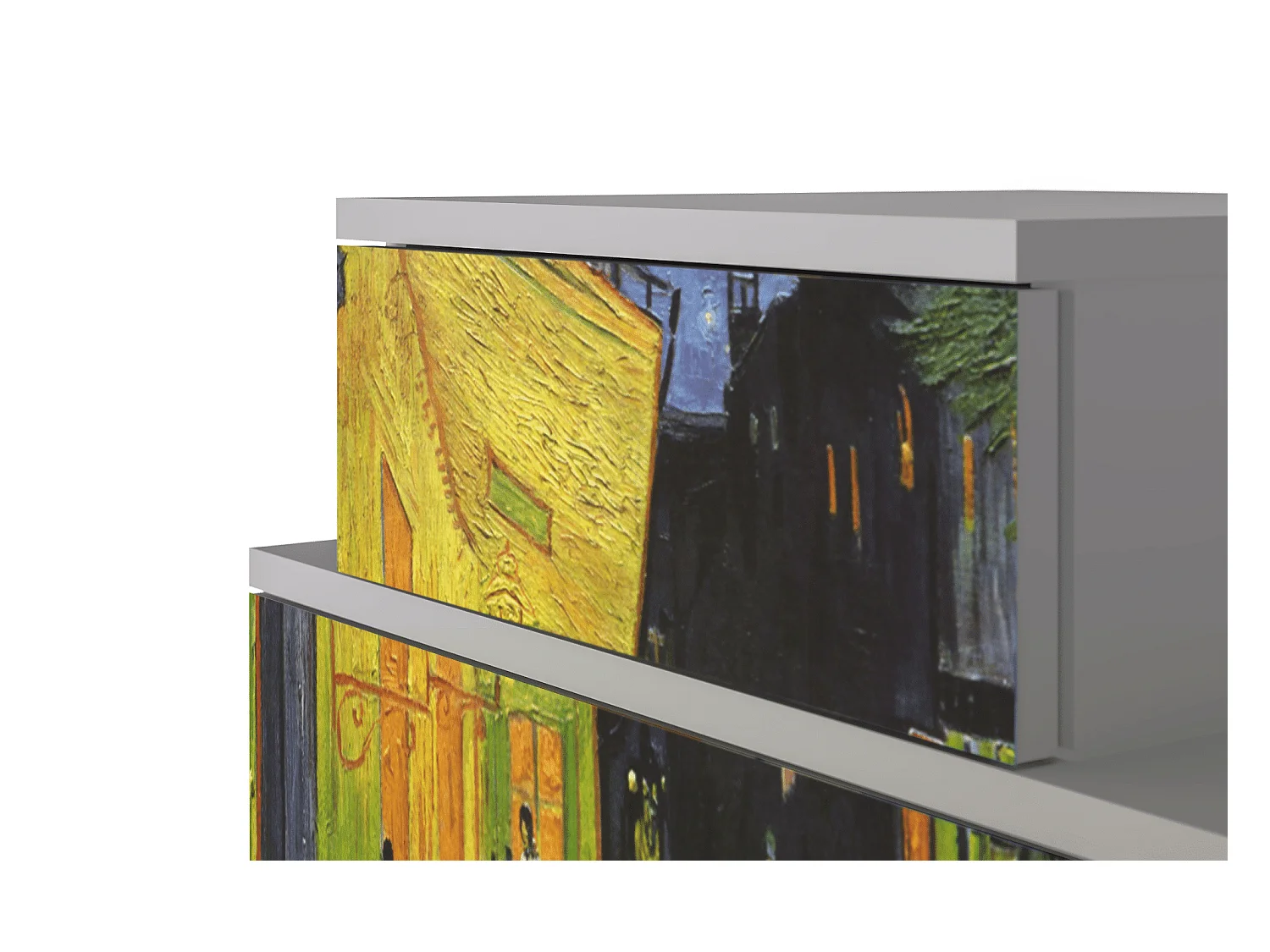 Mesita de noche - 58х58х41 cm - NS1 - Café Terrace at Night, Gris