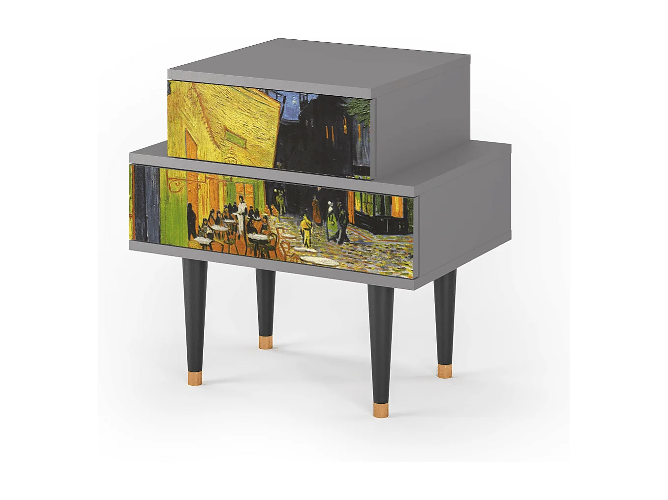 Nachtkastje - 58х58х41 cm - NS1 - Café Terrace at Night, Grijs