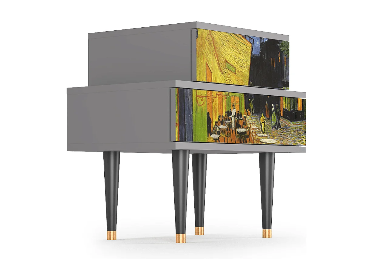 Nachtkastje - 58х58х41 cm - NS1 - Café Terrace at Night, Grijs