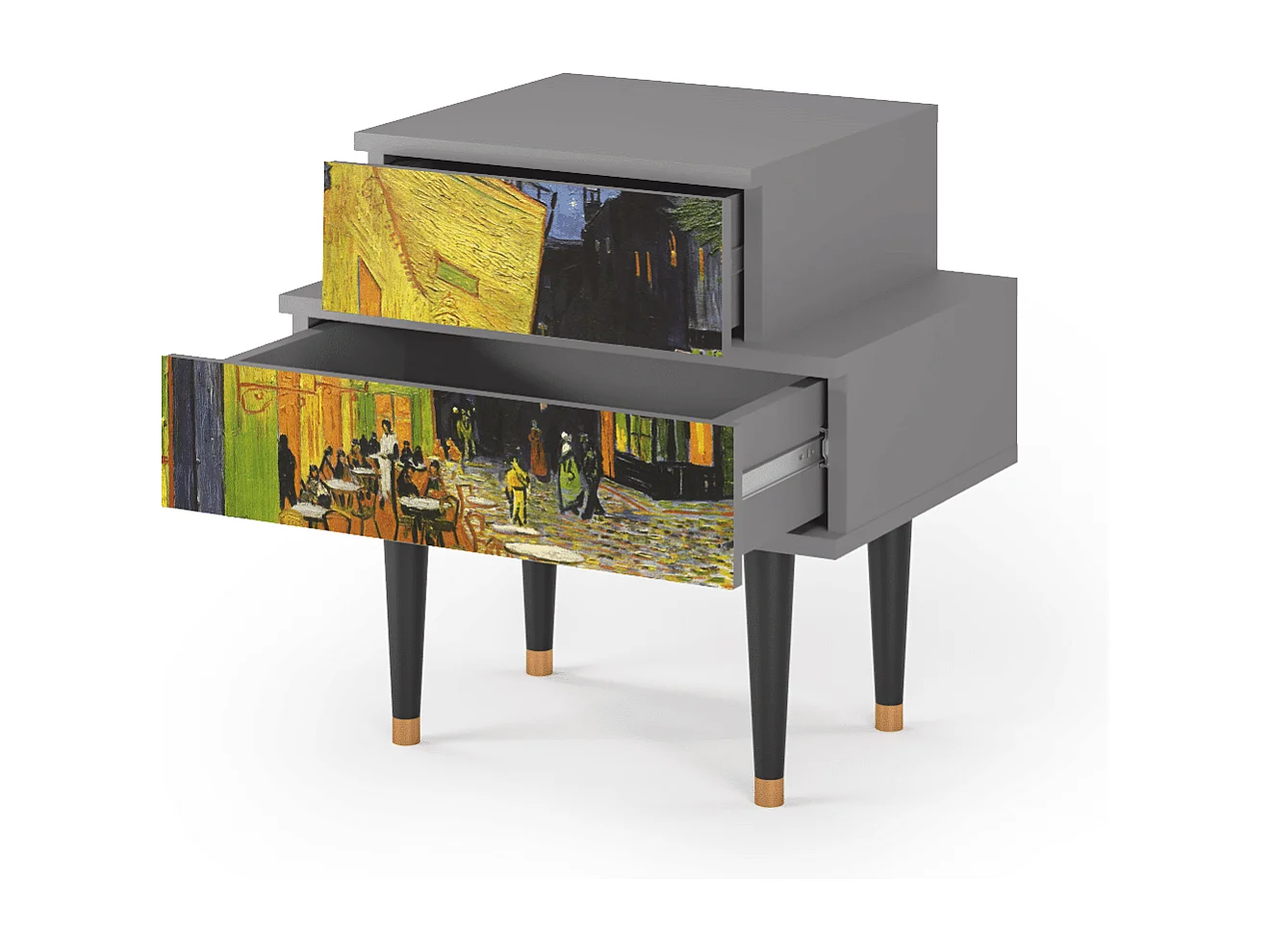 Nachtkastje - 58х58х41 cm - NS1 - Café Terrace at Night, Grijs