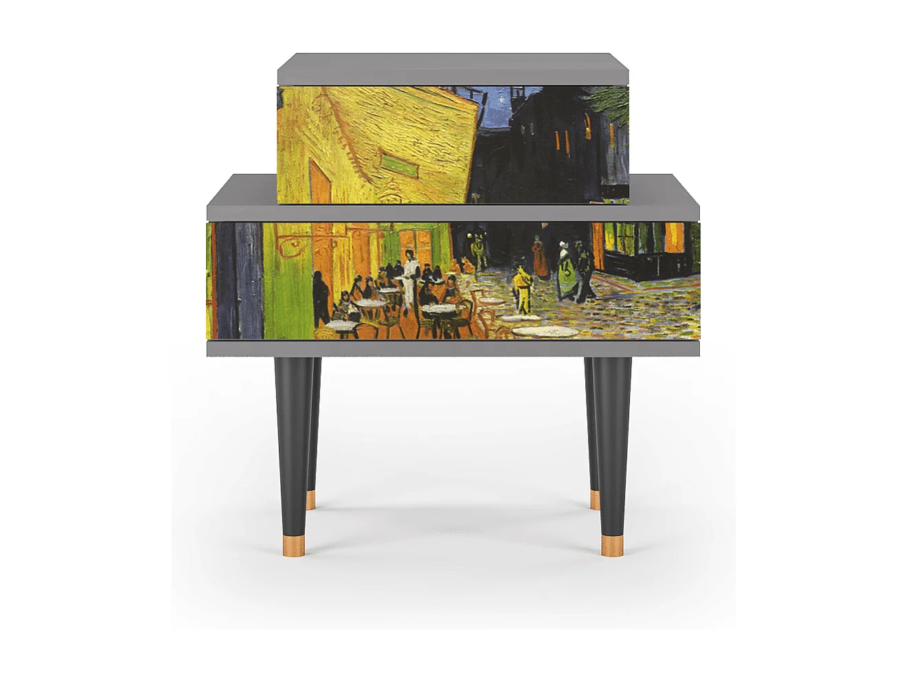 Table de nuit - 58х58х41 cm - NS1 - Café Terrace at Night, Gris