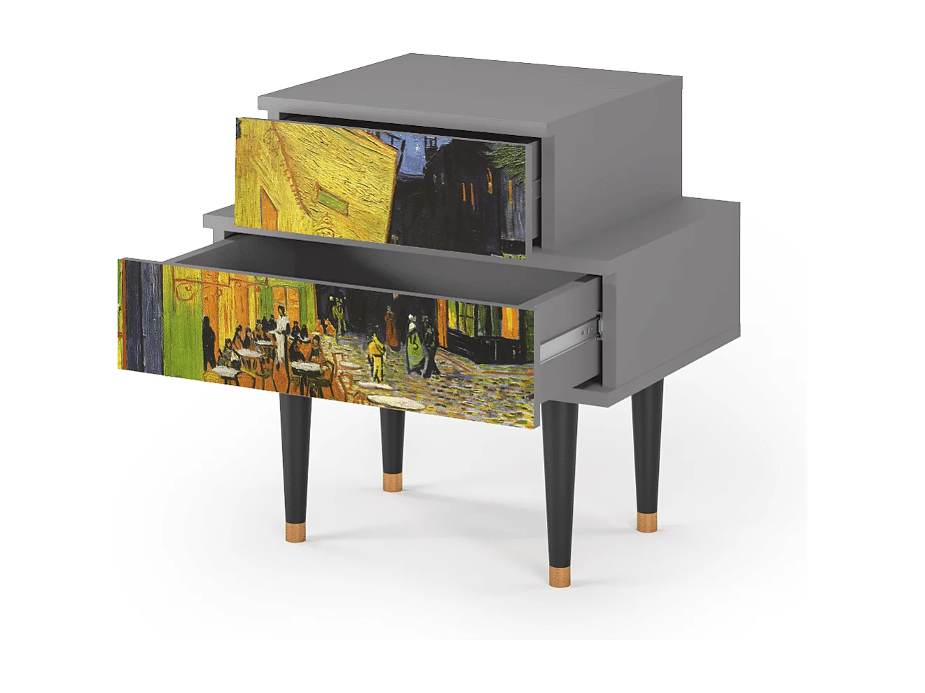 Table de nuit - 58х58х41 cm - NS1 - Café Terrace at Night, Gris