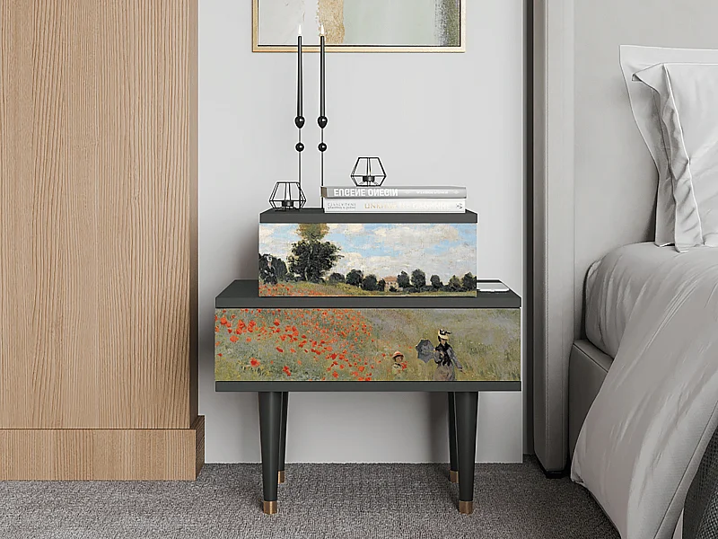 Criado-mudo - 58х58х41 cm - NS1 - The Poppy Field   , Antracite