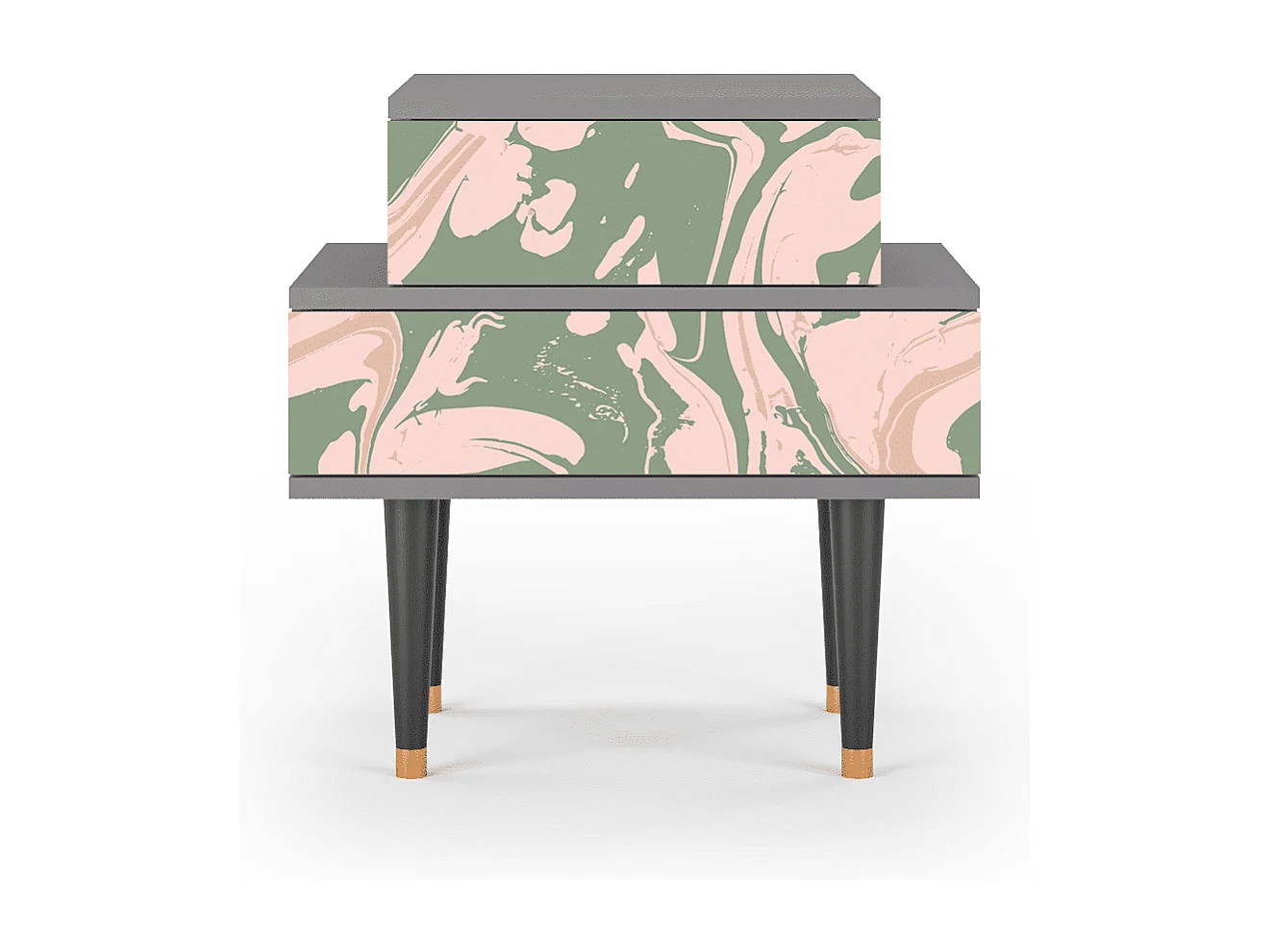 Table de nuit - 58х58х41 cm - NS1 - Aquarelle, Gris