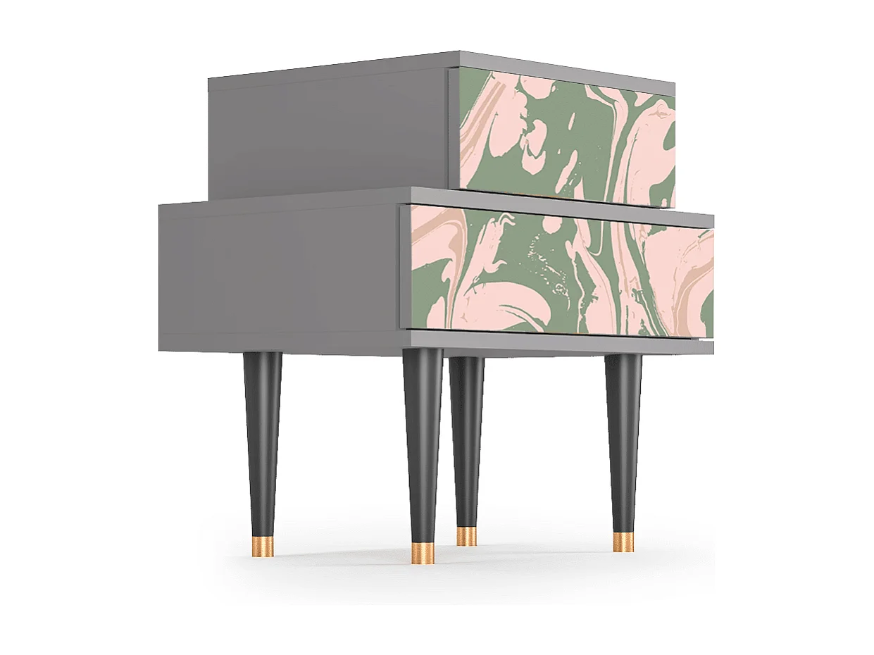 Table de nuit - 58х58х41 cm - NS1 - Aquarelle, Gris