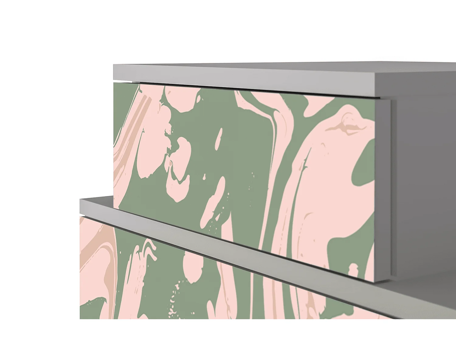 Table de nuit - 58х58х41 cm - NS1 - Aquarelle, Gris