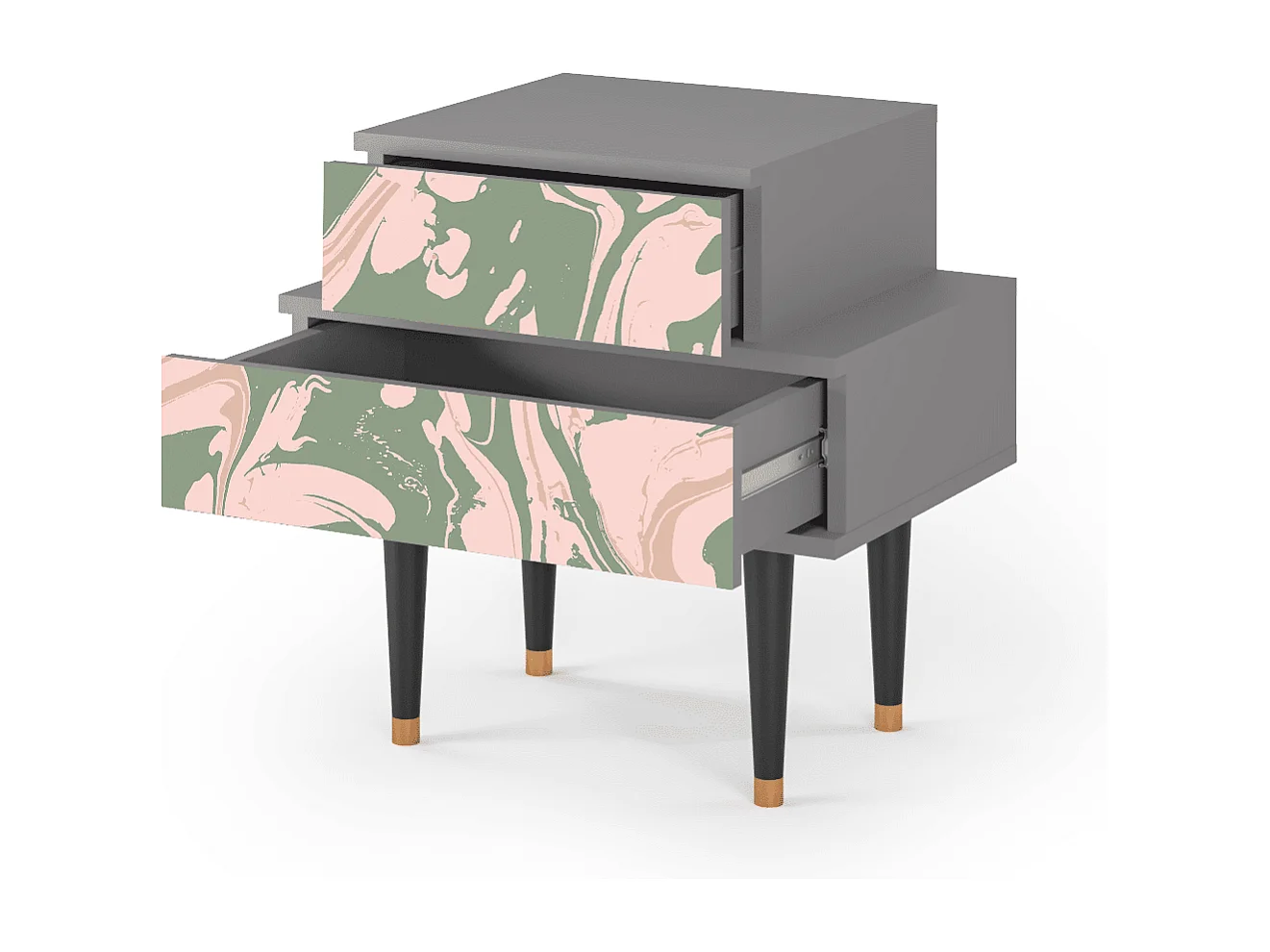 Table de nuit - 58х58х41 cm - NS1 - Aquarelle, Gris