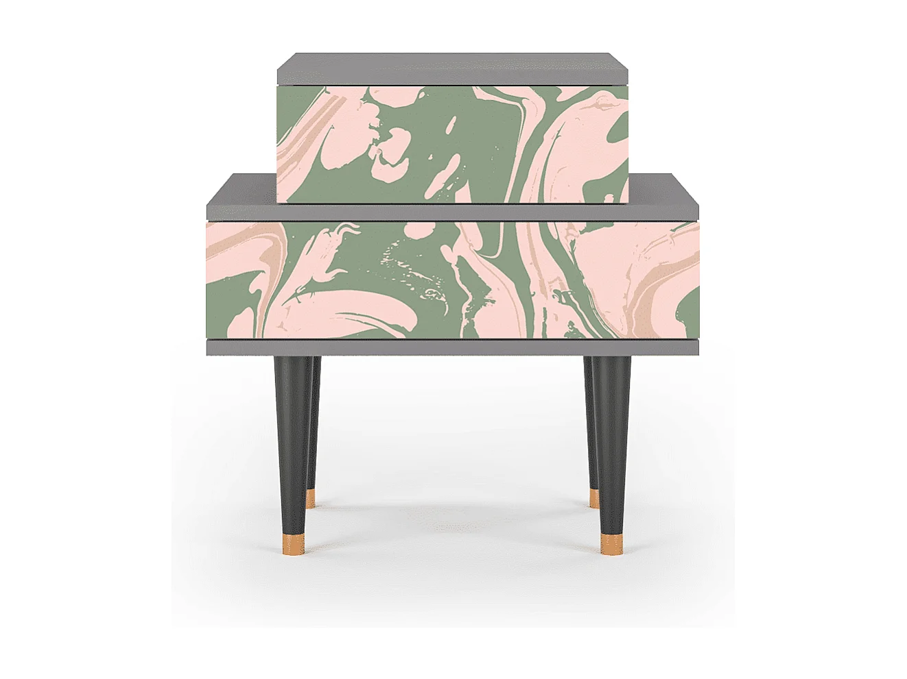 Table de nuit - 58х58х41 cm - NS1 - Aquarelle, Gris