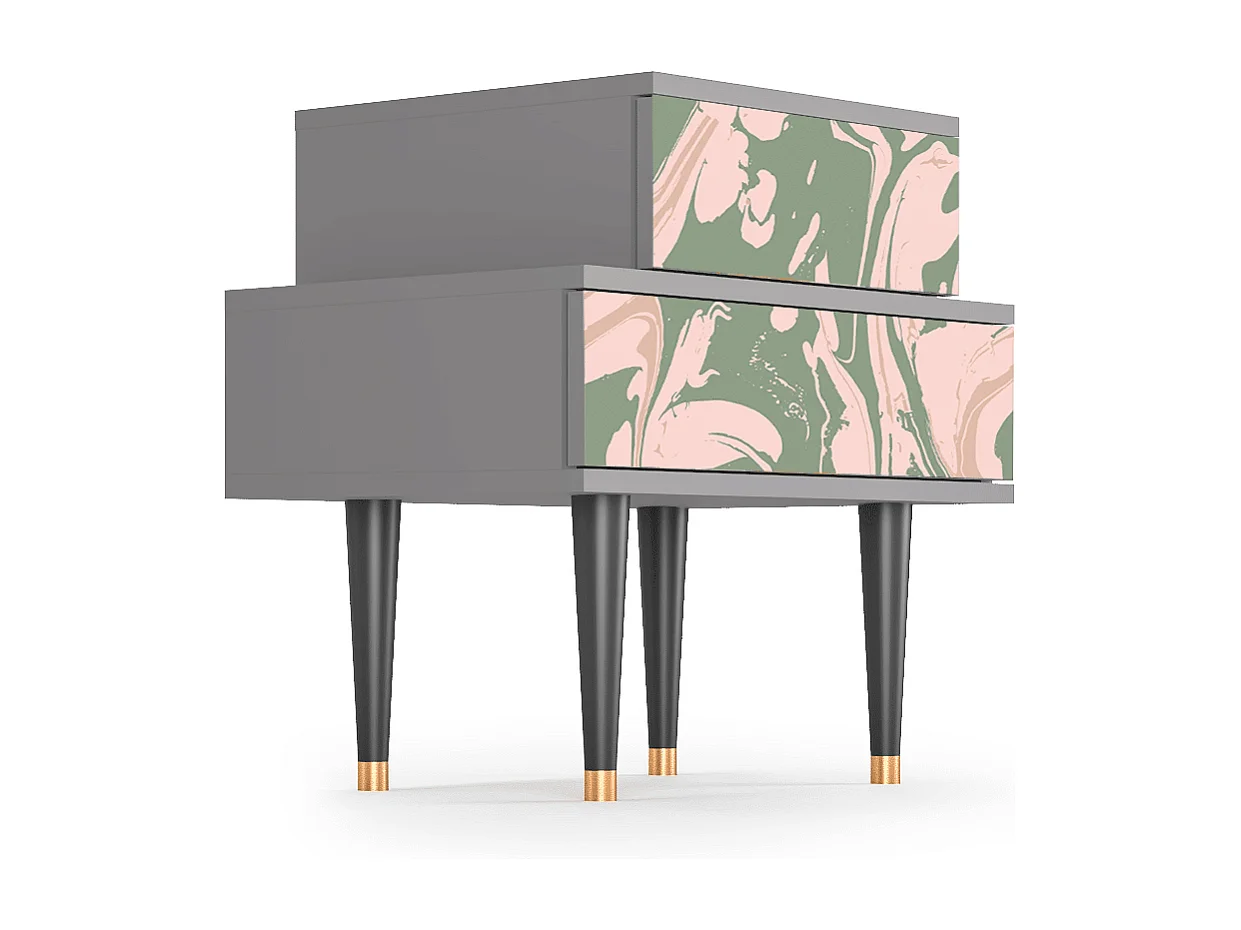 Table de nuit - 58х58х41 cm - NS1 - Aquarelle, Gris