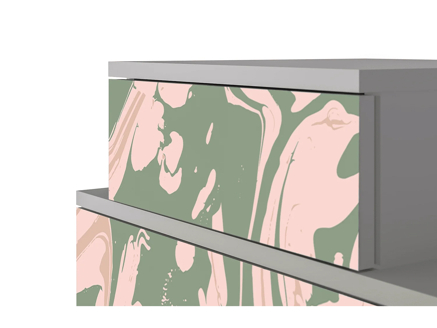 Table de nuit - 58х58х41 cm - NS1 - Aquarelle, Gris