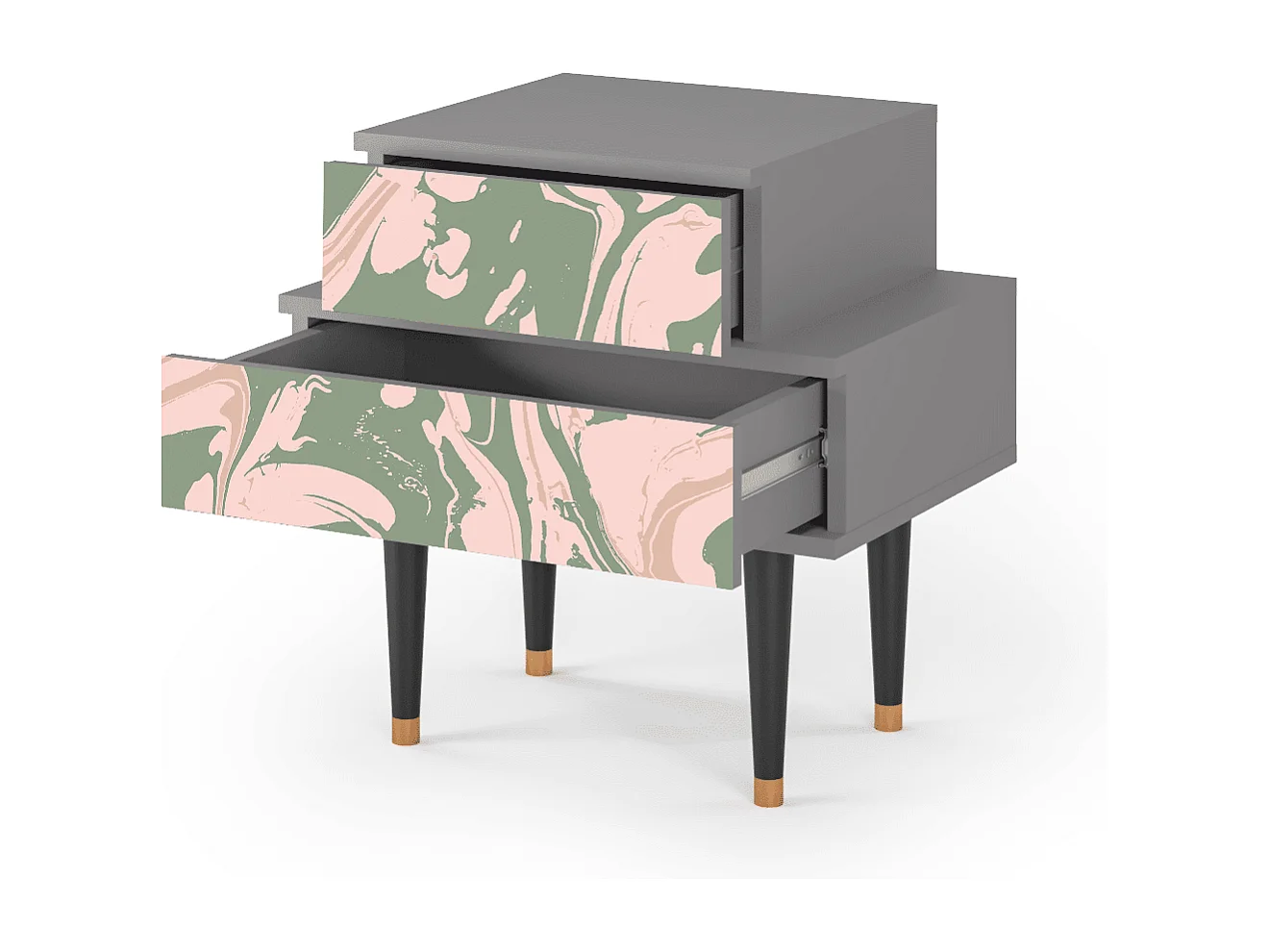 Table de nuit - 58х58х41 cm - NS1 - Aquarelle, Gris