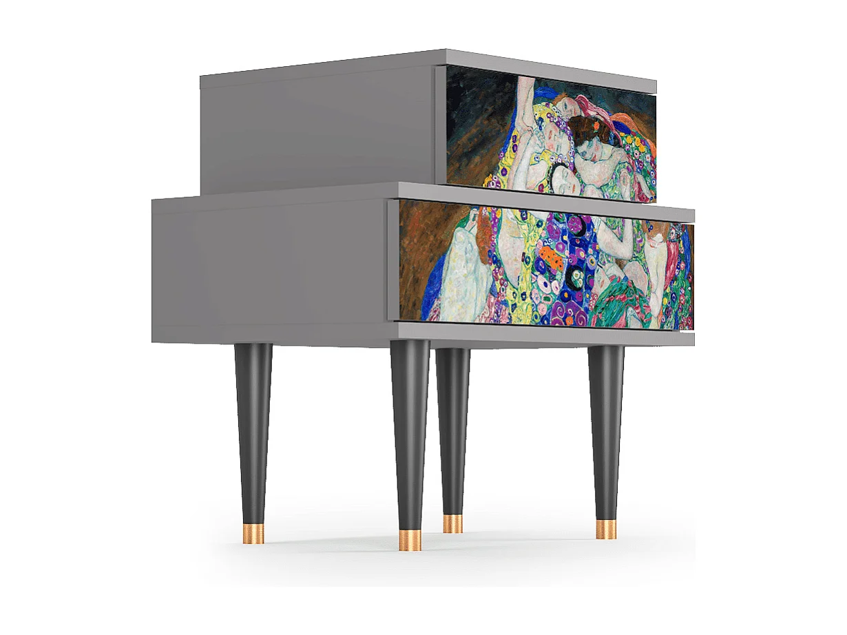 Nachtkastje - 58х58х41 cm - NS1 - The Maiden by Klimt, Grijs