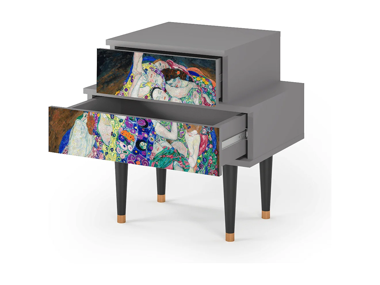 Nachtkastje - 58х58х41 cm - NS1 - The Maiden by Klimt, Grijs