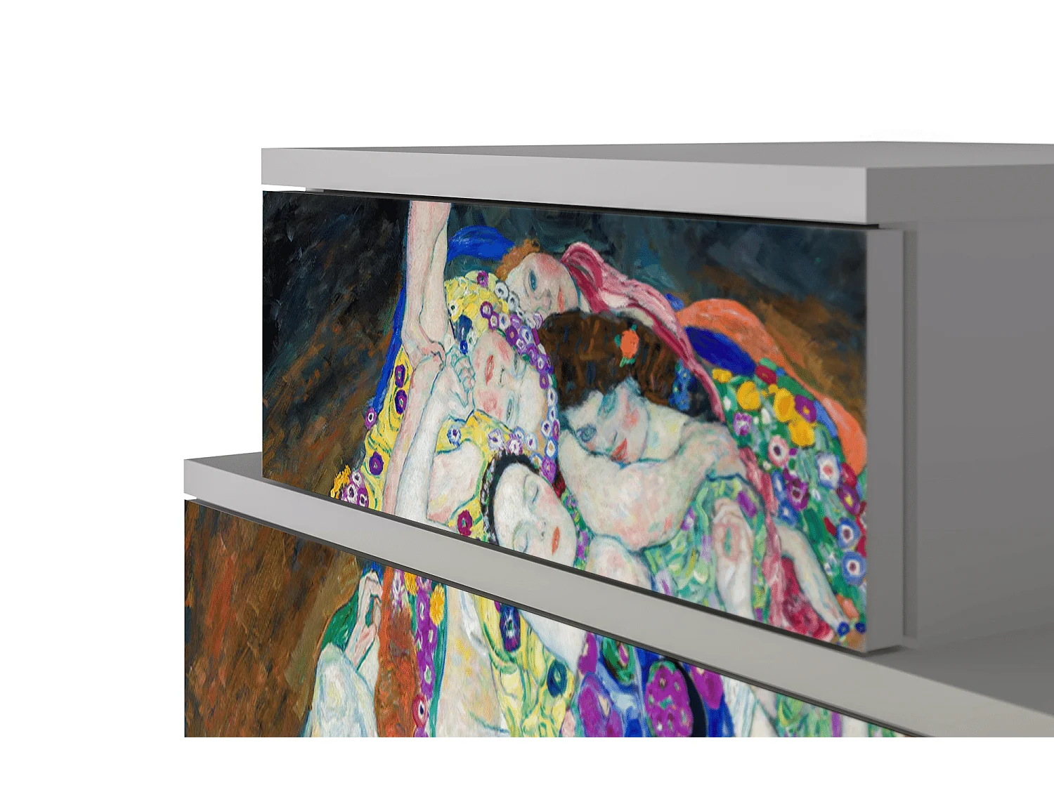 Stolik nocny - 58х58х41 cm - NS1 - The Maiden by Klimt, Szary