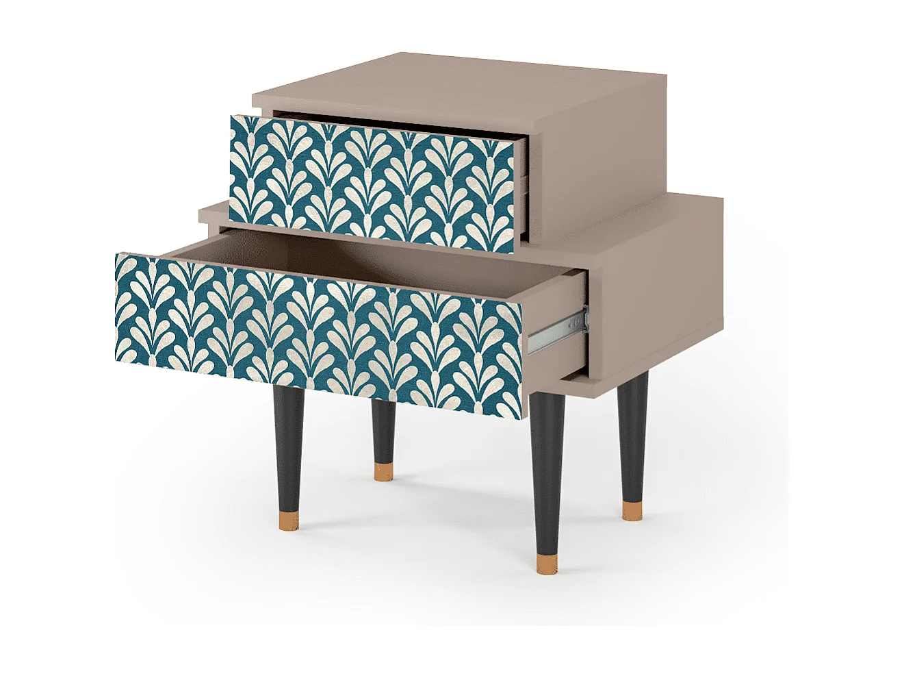 Stolik nocny - 58х58х41 cm - NS1 - Milky Tears, Latte