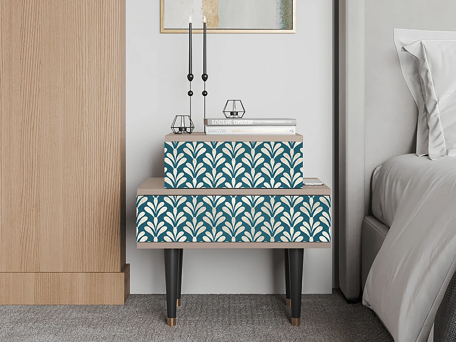 Criado-mudo - 58х58х41 cm - NS1 - Milky Tears, Latte