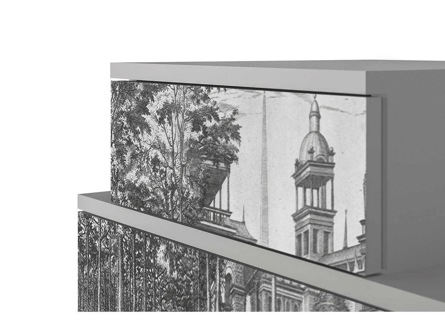 Stolik nocny - 58х58х41 cm - NS1 - View of the Piazza, Szary