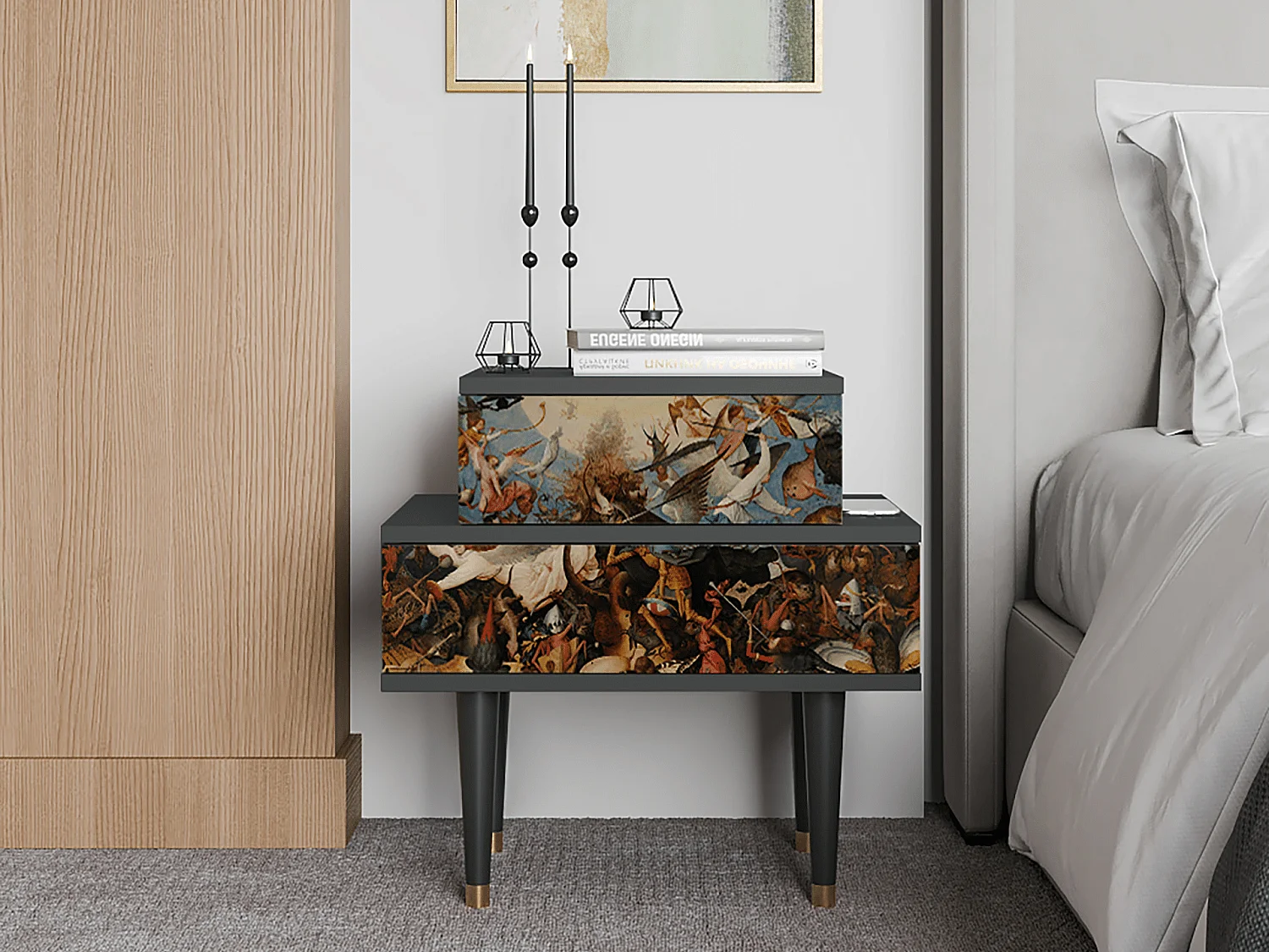 Criado-mudo - 58х58х41 cm - NS1 - The Fall, Antracite