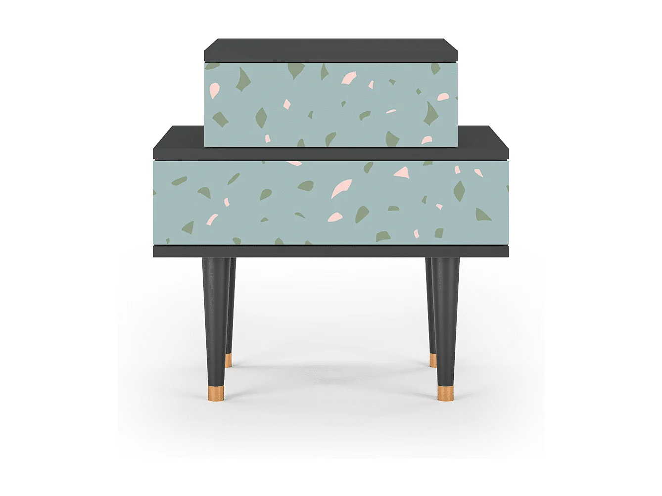 Table de nuit - 58х58х41 cm - NS1 - Blue Drops, Anthracite