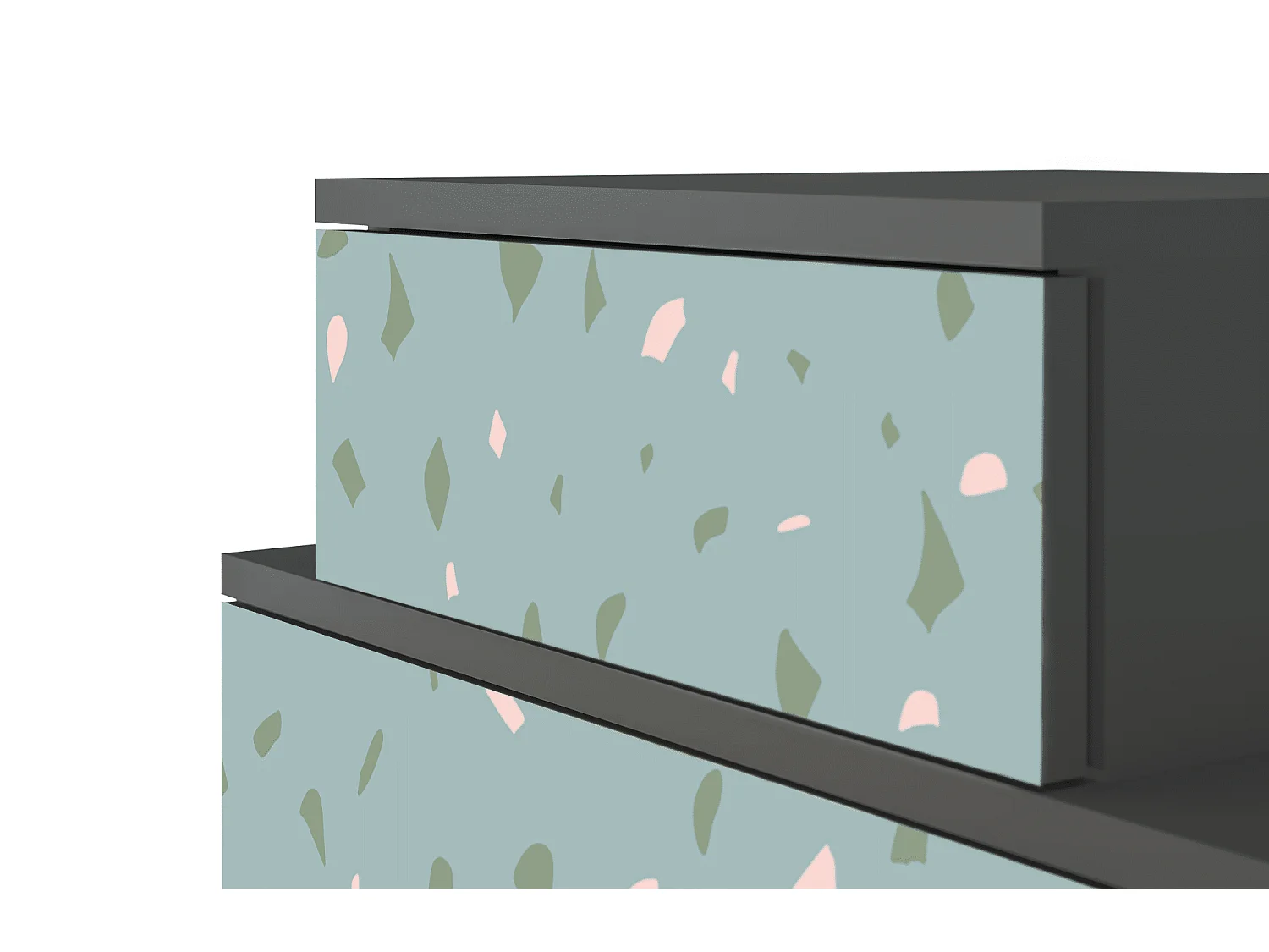 Table de nuit - 58х58х41 cm - NS1 - Blue Drops, Anthracite