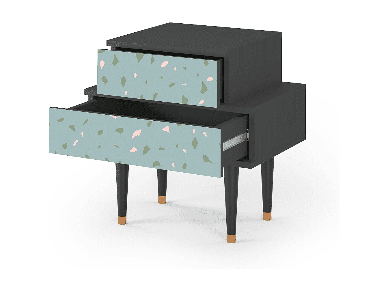 Table de nuit - 58х58х41 cm - NS1 - Blue Drops, Anthracite