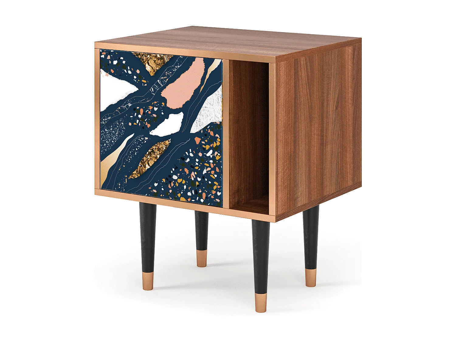 Stolik nocny - 57х69х48 cm - S2 - Nude Iceberg, Orzech