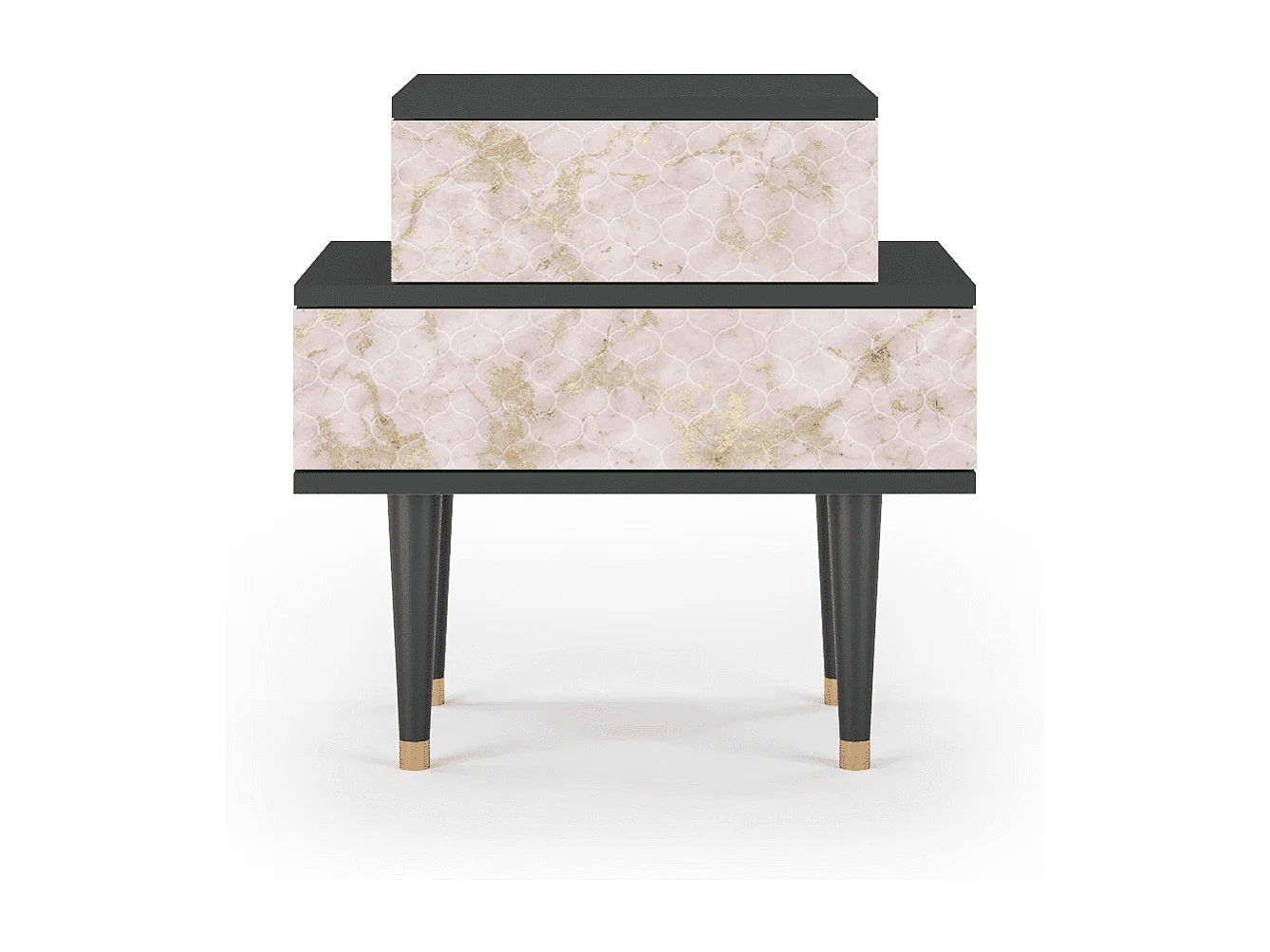 Table de nuit - 58х58х41 cm - NS1 - Dirty Roses, Anthracite