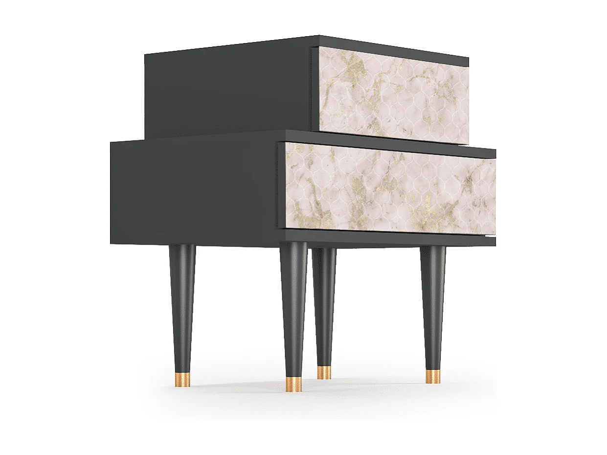 Table de nuit - 58х58х41 cm - NS1 - Dirty Roses, Anthracite