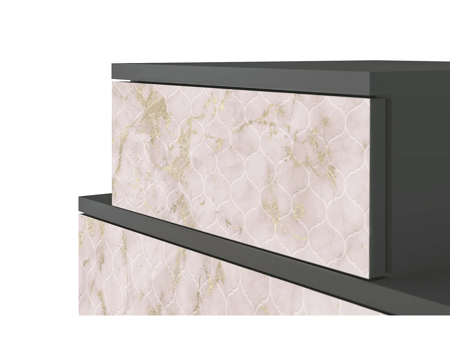 Table de nuit - 58х58х41 cm - NS1 - Dirty Roses, Anthracite