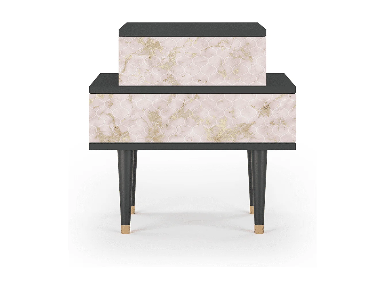 Nachtkastje - 58х58х41 cm - NS1 - Dirty Roses, Antraciet