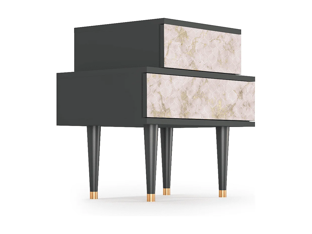 Nachtkastje - 58х58х41 cm - NS1 - Dirty Roses, Antraciet