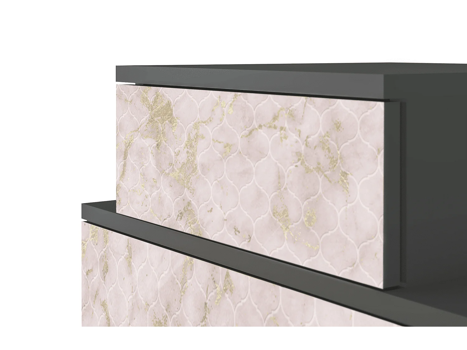 Nachtkastje - 58х58х41 cm - NS1 - Dirty Roses, Antraciet