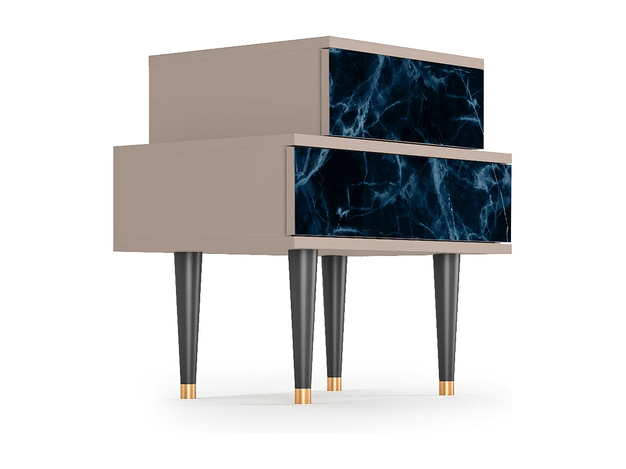 Comodino - 58х58х41 cm - NS1 - Deep Ocean, Latte