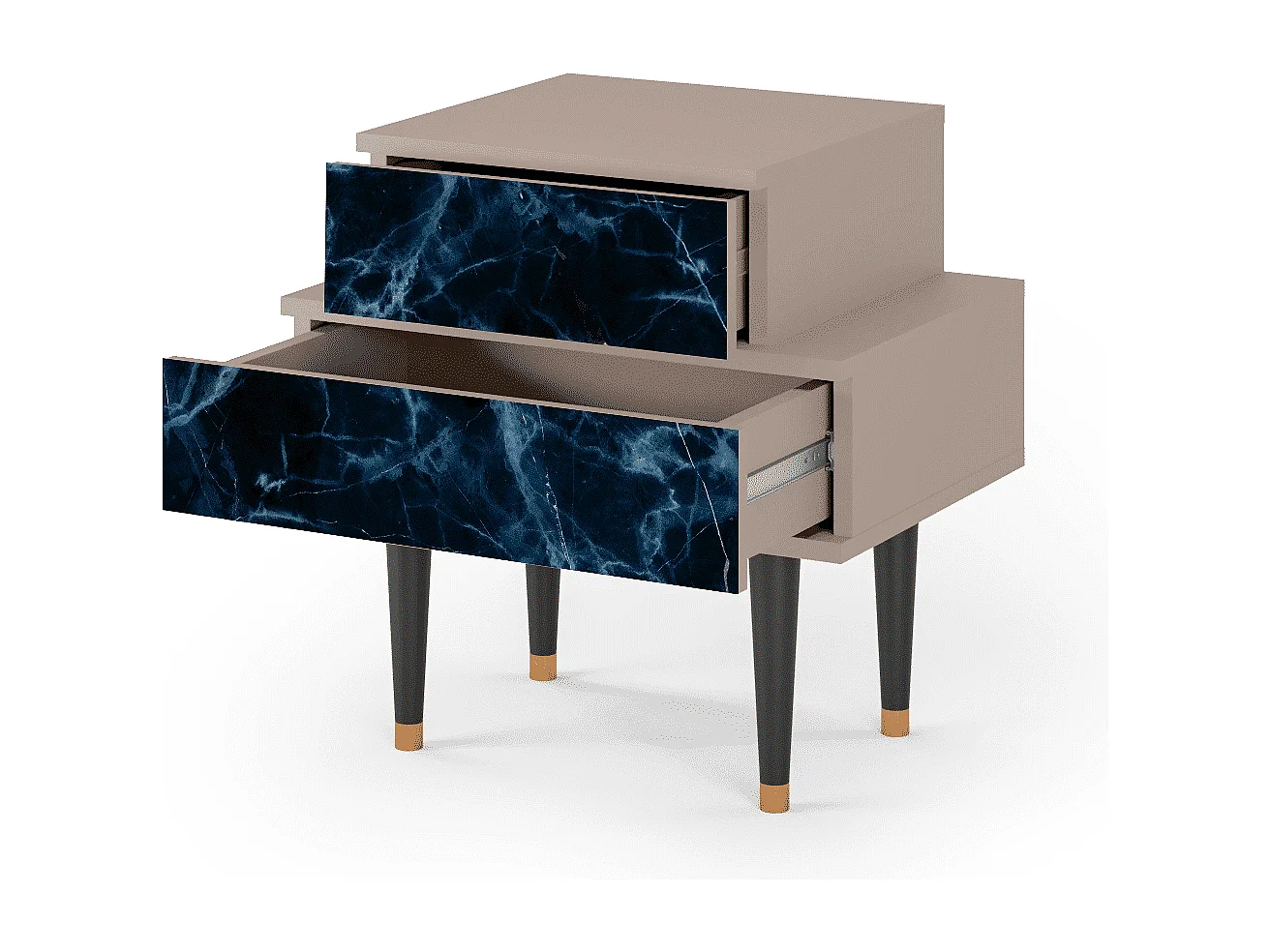 Comodino - 58х58х41 cm - NS1 - Deep Ocean, Latte