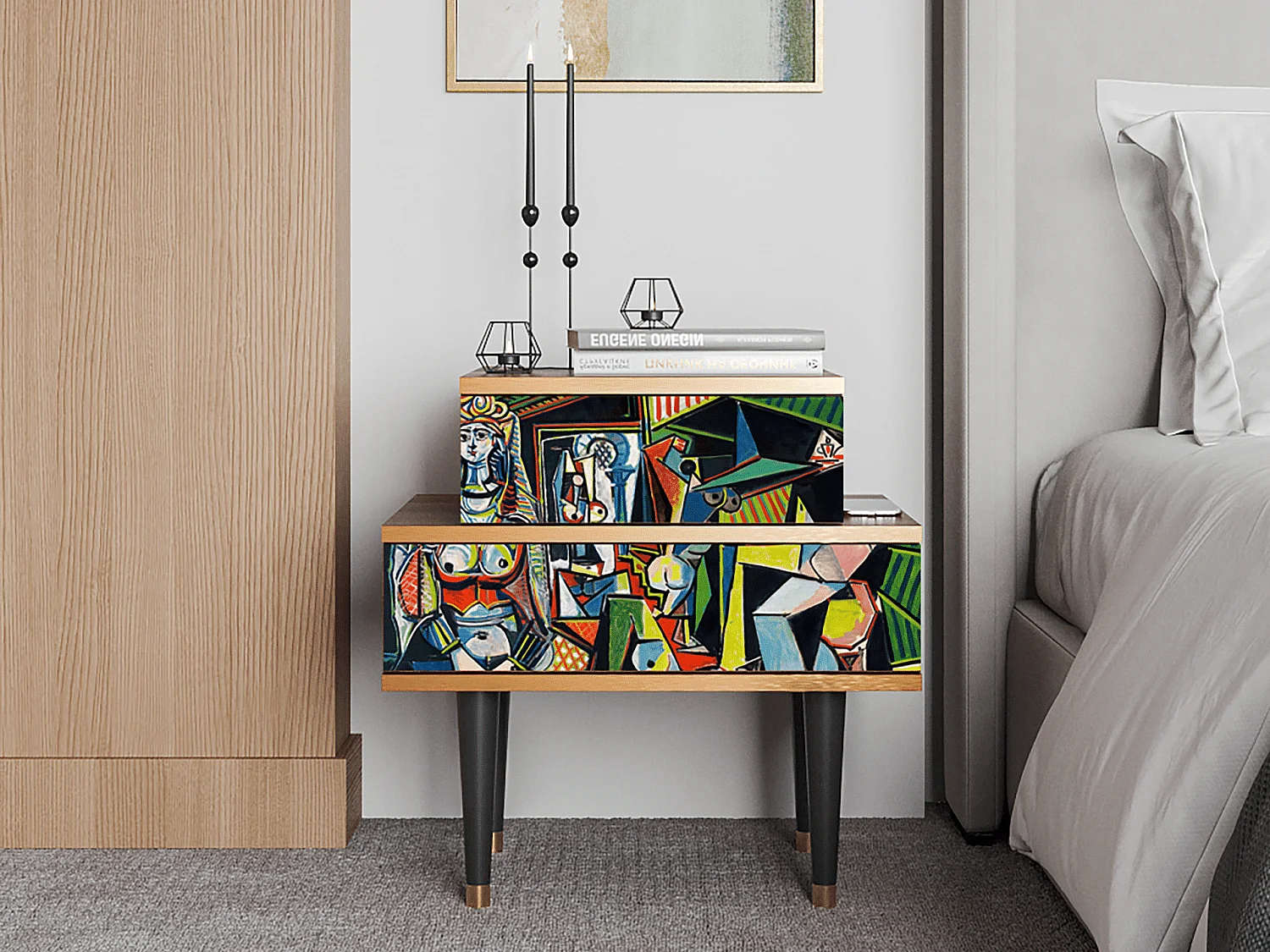 Table de nuit - 58х58х41 cm - NS1 - Women of Algiers, Noyer