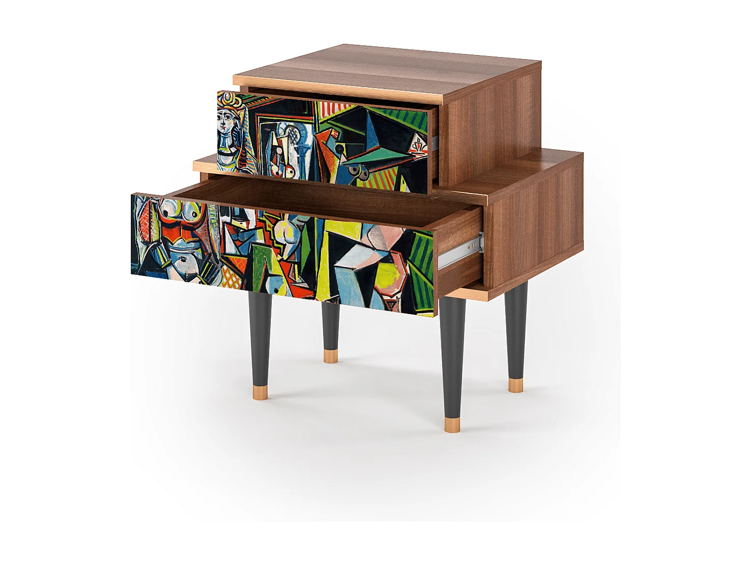 Stolik nocny - 58х58х41 cm - NS1 - Women of Algiers, Orzech