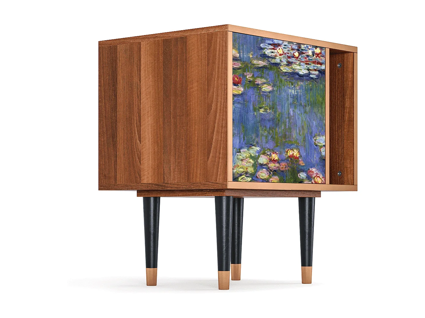 Table de nuit - 57х69х48 cm - S2 - The water lily pond  , Noyer