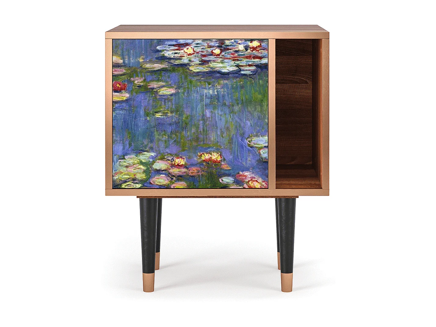 Table de nuit - 57х69х48 cm - S2 - The water lily pond  , Noyer