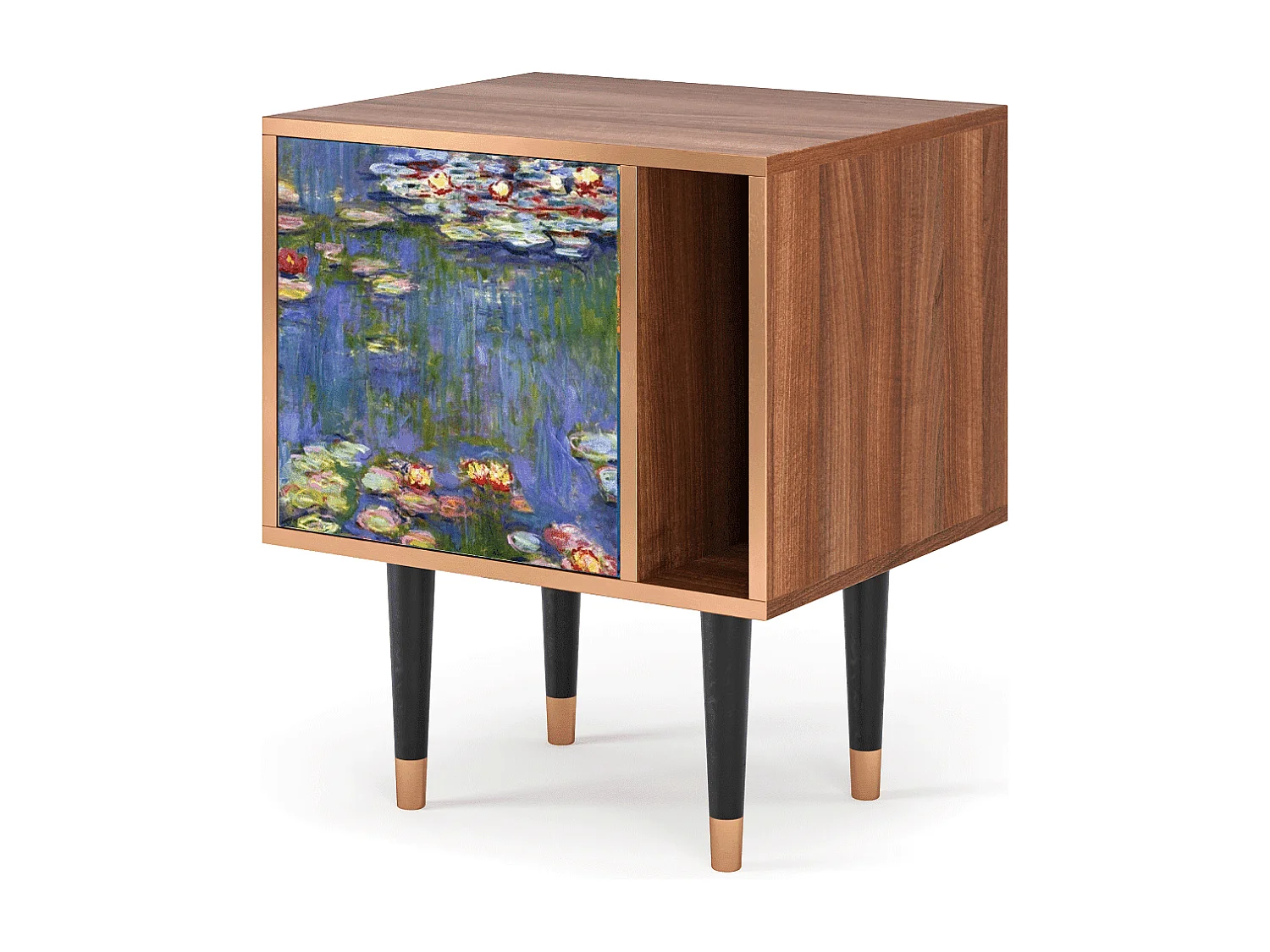 Table de nuit - 57х69х48 cm - S2 - The water lily pond  , Noyer
