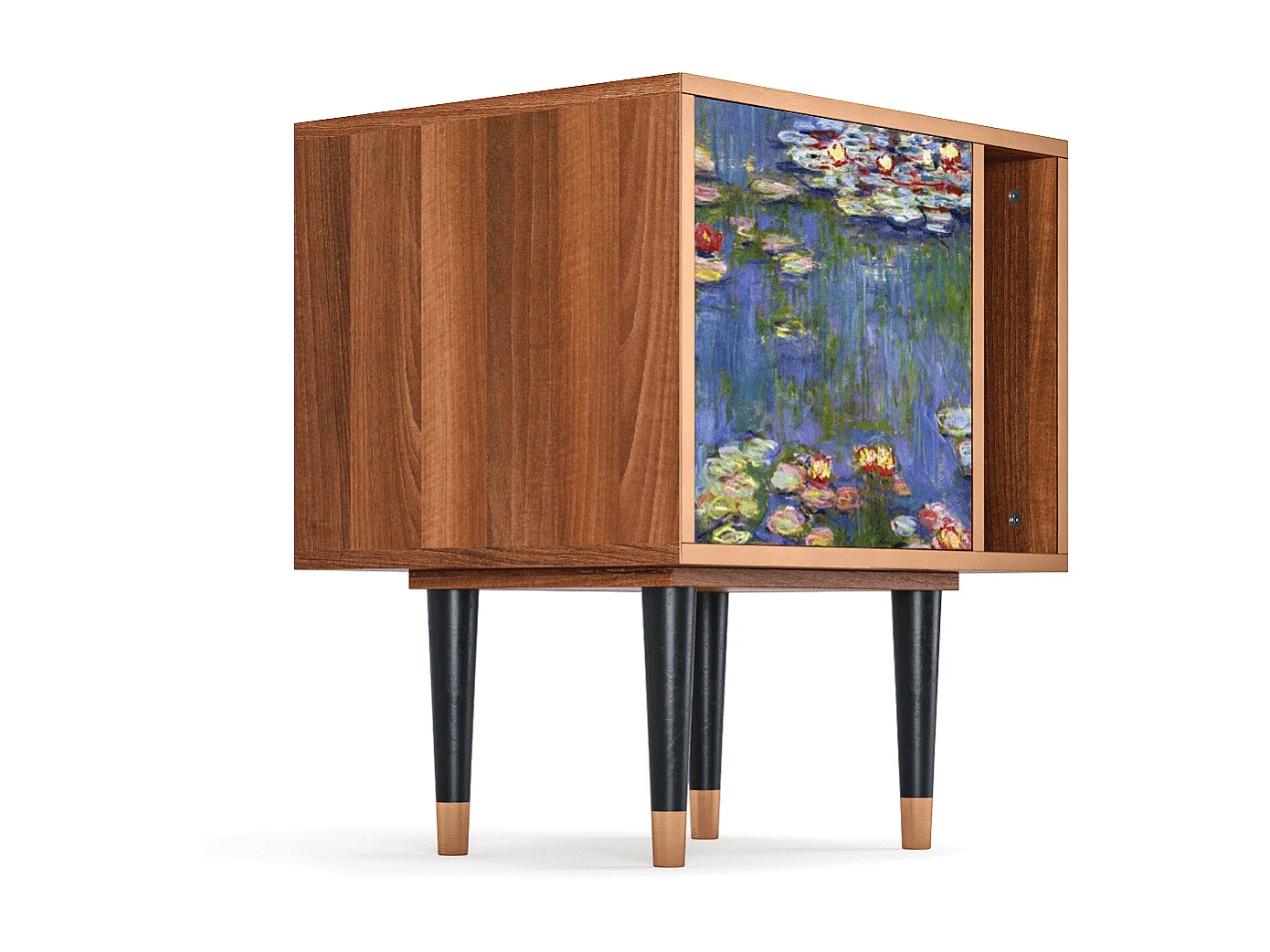 Table de nuit - 57х69х48 cm - S2 - The water lily pond  , Noyer