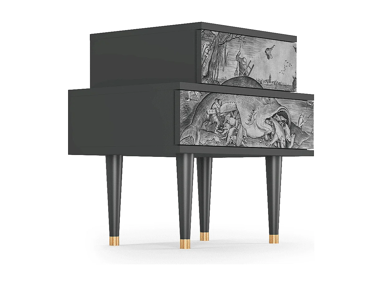 Table de nuit - 58х58х41 cm - NS1 - Big Fish Eat Little, Anthracite