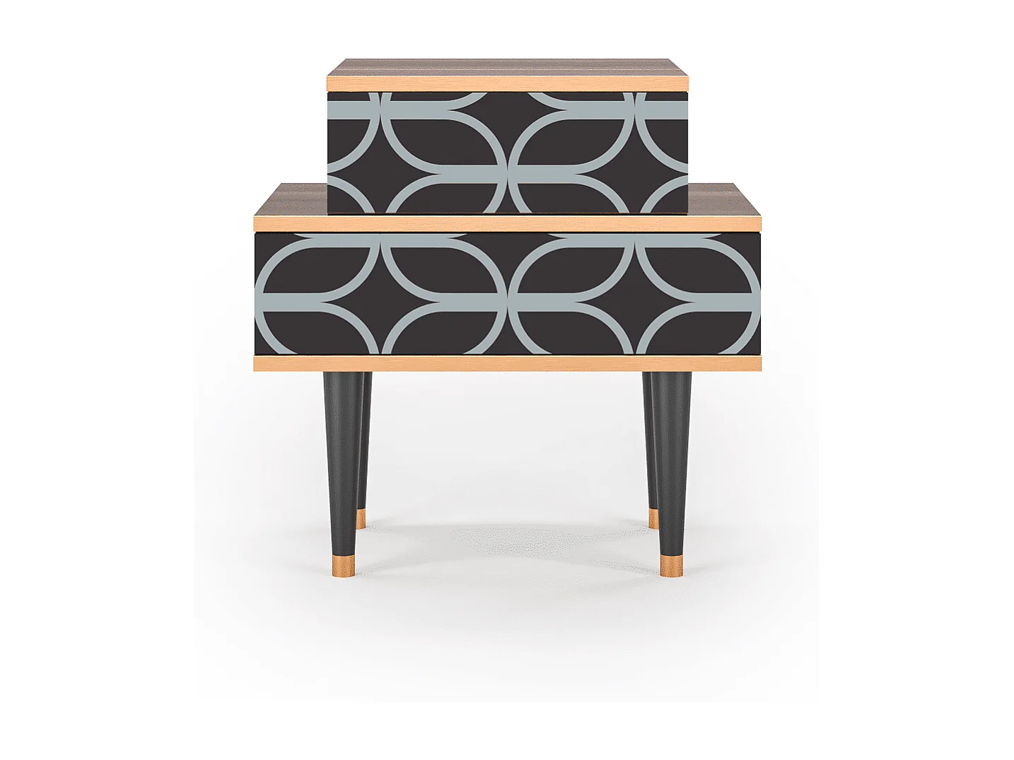 Table de nuit - 58х58х41 cm - NS1 - Braided Blue, Noyer