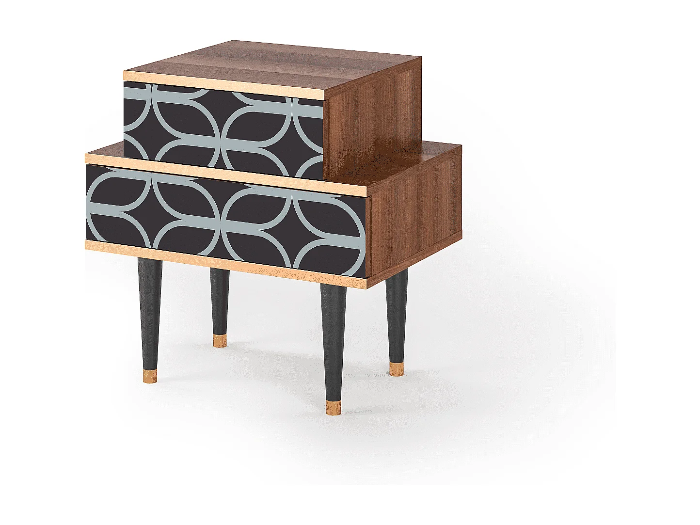 Table de nuit - 58х58х41 cm - NS1 - Braided Blue, Noyer