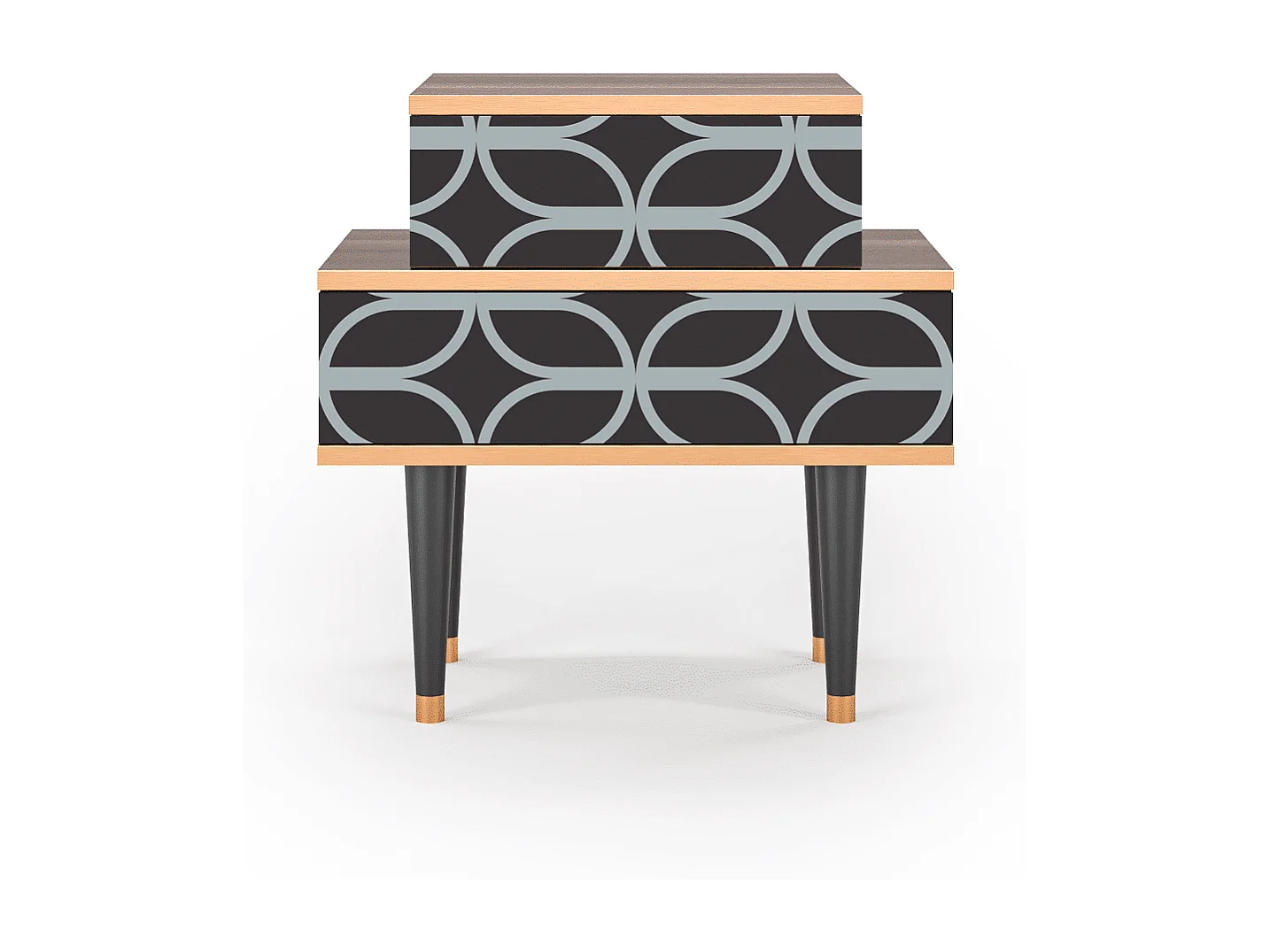 Table de nuit - 58х58х41 cm - NS1 - Braided Blue, Noyer