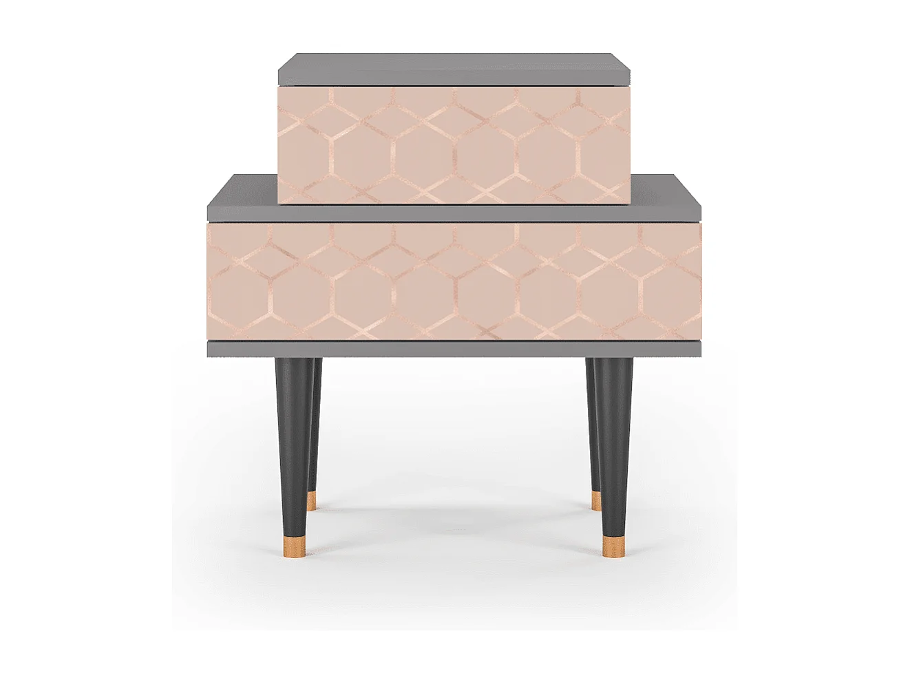 Nachtkastje - 58х58х41 cm - NS1 - Rose Honeycomb, Grijs